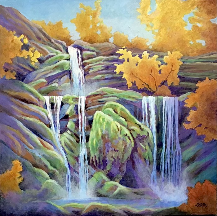 “Naramata Falls” 3ft. X 3ft. acrylic on canvas