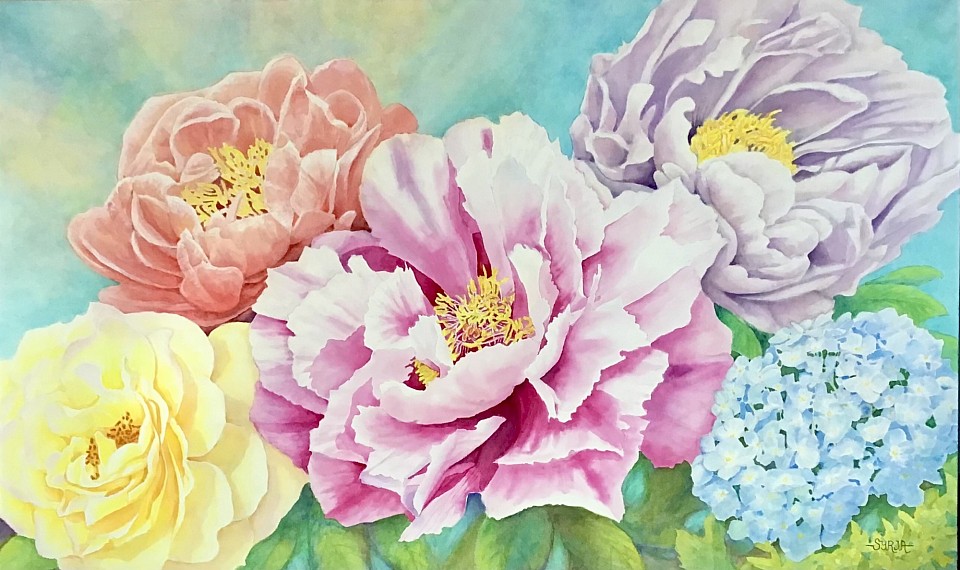 36” x 60” varnished watercolour